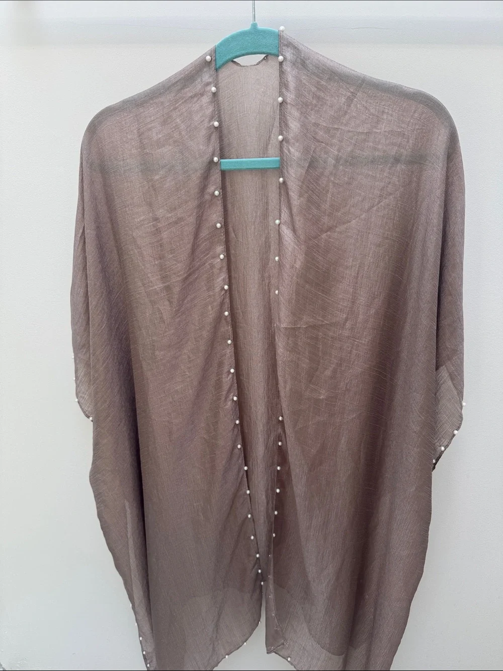 J&Sunny Just Classic Brown Shimmery Silk Blend Kimono